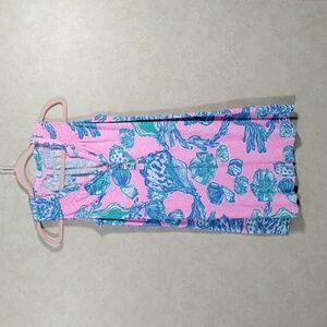 03178 Lilly Pulitzer pink and turquoise Seashell print dress XS